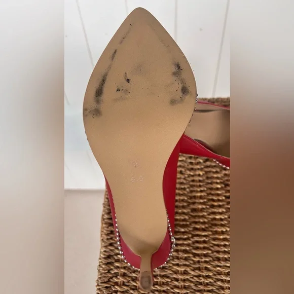 BCBGeneration Women’s‎ Holli Studded Leather Pumps Red with Gold Size 6.5M - Picture 9 of 12